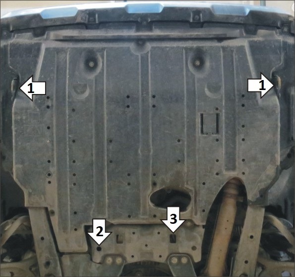 Защита алюминиевая Мотодор для картера двигателя на Subaru Outback фото 3