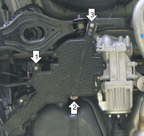 Защита стальная Мотодор для топливного фильтра на Peugeot 4007 фото 2