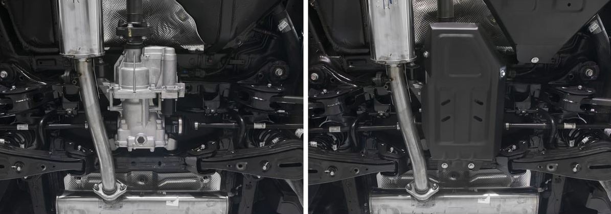 Защита стальная АвтоБроня для редуктора на Hyundai Tucson (TL) и Kia Sportage (QL) фото 2