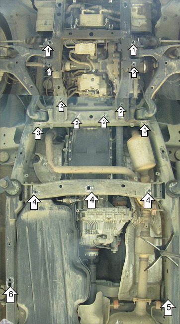 Защита алюминиевая Мотодор для картера двигателя, КПП, РК на Land Rover Discovery IV фото 4