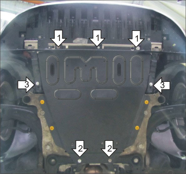 Защита стальная Мотодор для картера двигателя, КПП на Renault Scénic III/Grand Scénic III/Fluence/Megane III фото 4