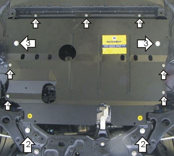 Защита стальная Мотодор для картера двигателя и КПП на Mazda 3 фото 2