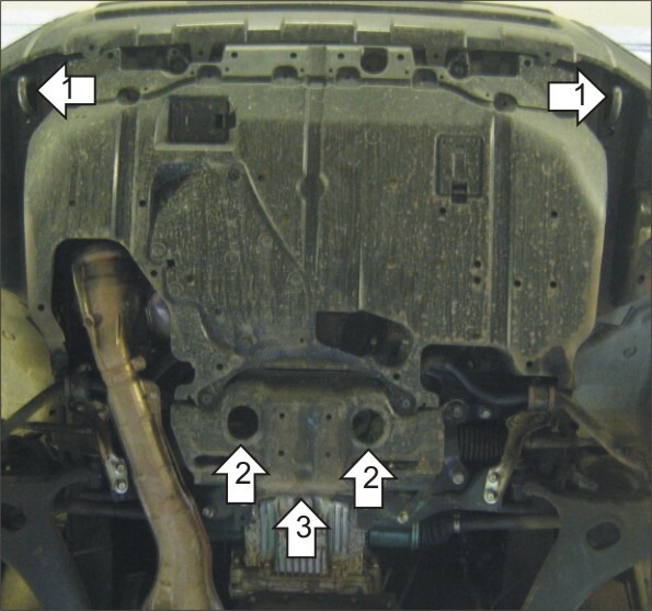 Защита алюминиевая Мотодор для картера двигателя на Subaru Forester фото 3