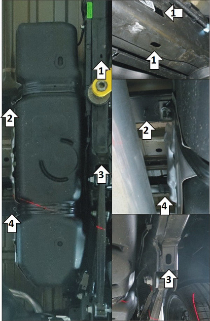 Защита алюминиевая Мотодор для бака  топливного на Dodge Ram 1500 фото 3