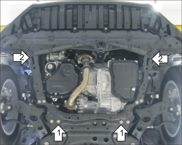 Защита алюминиевая Мотодор для картера двигателя и КПП на Toyota RAV4 фото 2