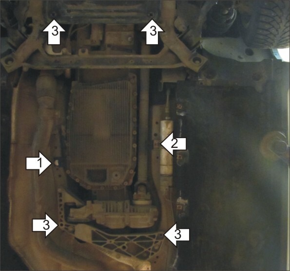 Защита алюминиевая Мотодор для КПП, РК на BMW X1 (e84) и 3-serie фото 2