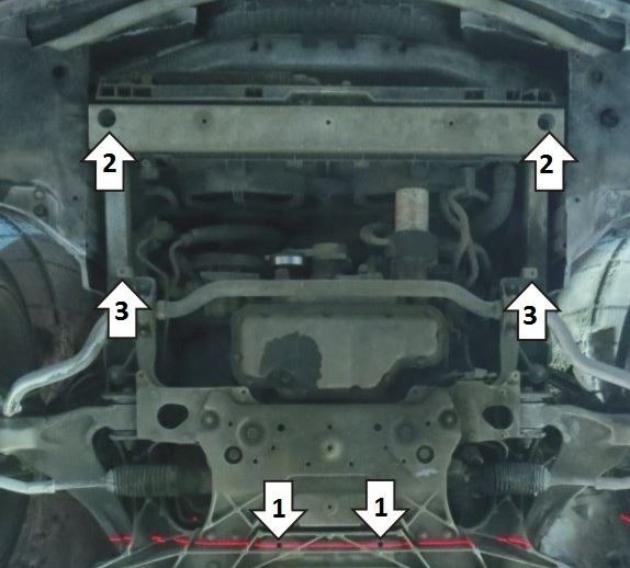 Защита стальная Мотодор для картера двигателя на Infiniti M56S фото 3