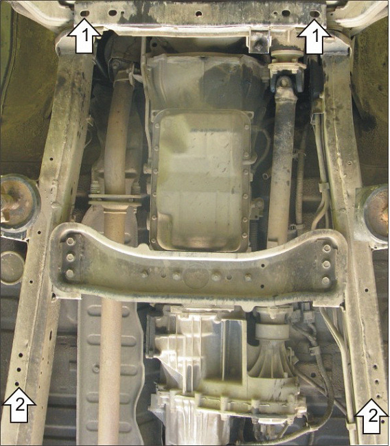 Защита алюминиевая Мотодор для КПП на Mitsubishi L 200 фото 2