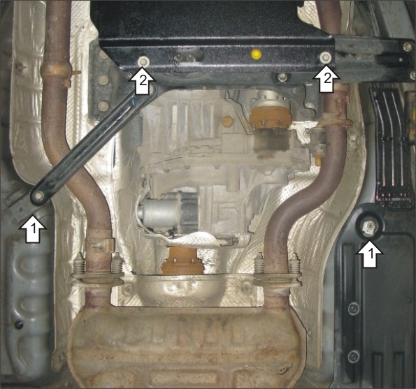 Защита стальная Мотодор для картера двигателя, переднего дифференциала, КПП, радиатора на Jeep Grand Cherokee IV фото 2