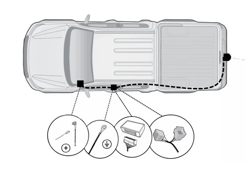 Штатная электрика фаркопа TowRus для JAC T9 (1 поколение)​​ -7pin