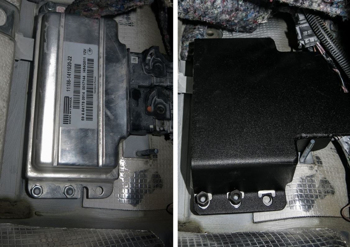 Защита стальная АвтоБроня для электронного блока управления на Lada Granta (2190/2/3/4) и Lada Kalina/ Kalina Cross фото 3