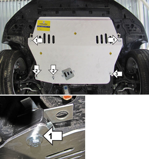 Защита алюминиевая Мотодор для картера двигателя, КПП на Honda Accord VIII фото 3