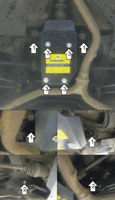 Защита стальная Мотодор для заднего дифференциала на Subaru Tribeca фото 2