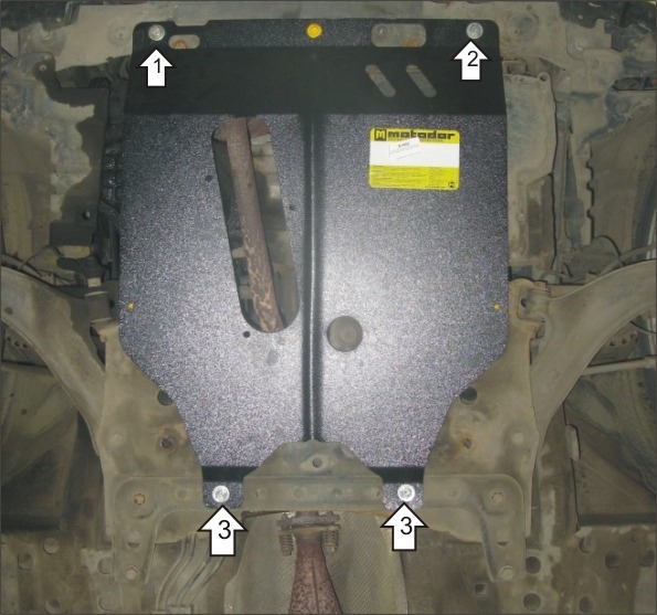 Защита стальная Мотодор для картера двигателя, КПП на Nissan Note и Micra фото 4