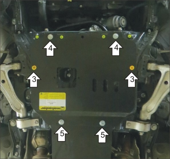 Защита стальная Мотодор для картера двигателя на Lexus GS 350 фото 4