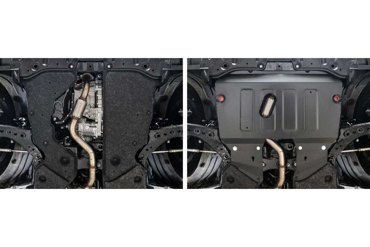 Защита стальная АвтоБроня для картера и КПП на Toyota Highlander (XU70) фото 3