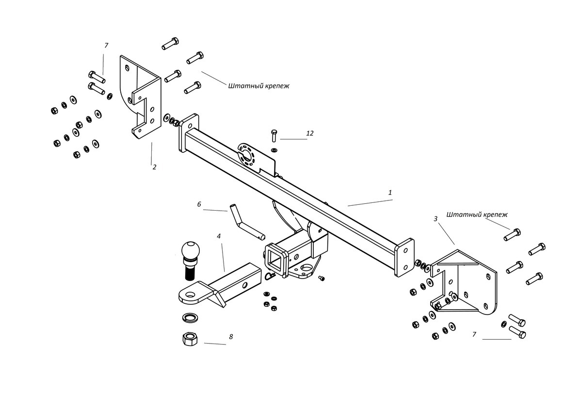 Фаркоп Бизон для Lynk&Co 09 (1 поколение)