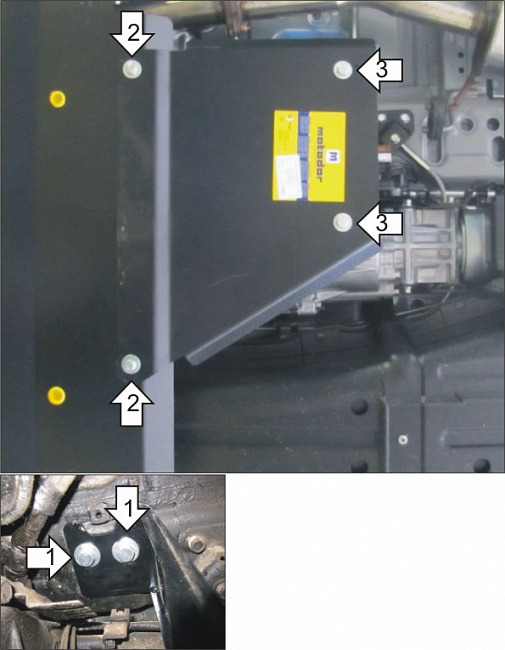 Защита алюминиевая Мотодор для РК на Mitsubishi Pajero IV фото 4