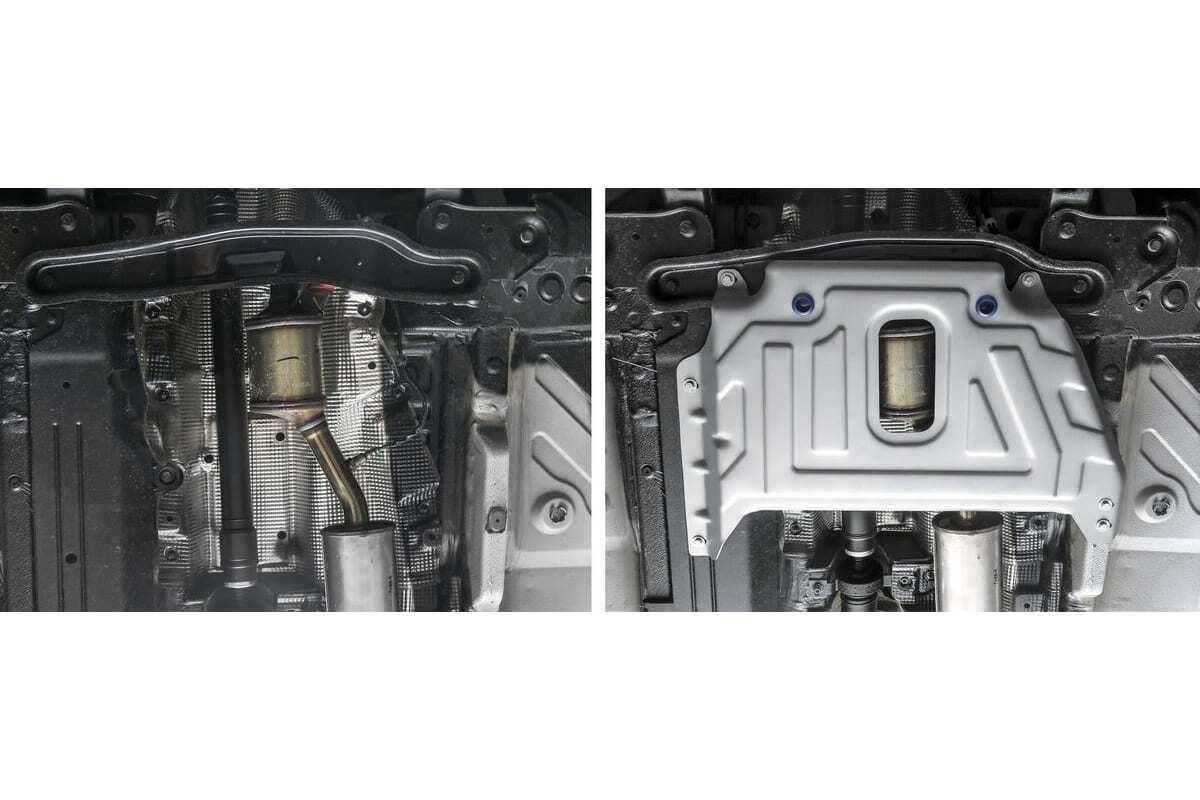 Защита алюминиевая Rival для кислородного датчика на Renault Duster (HS и HМ) Arkana , Kaptur и Nissan Terrano (D10) фото 3