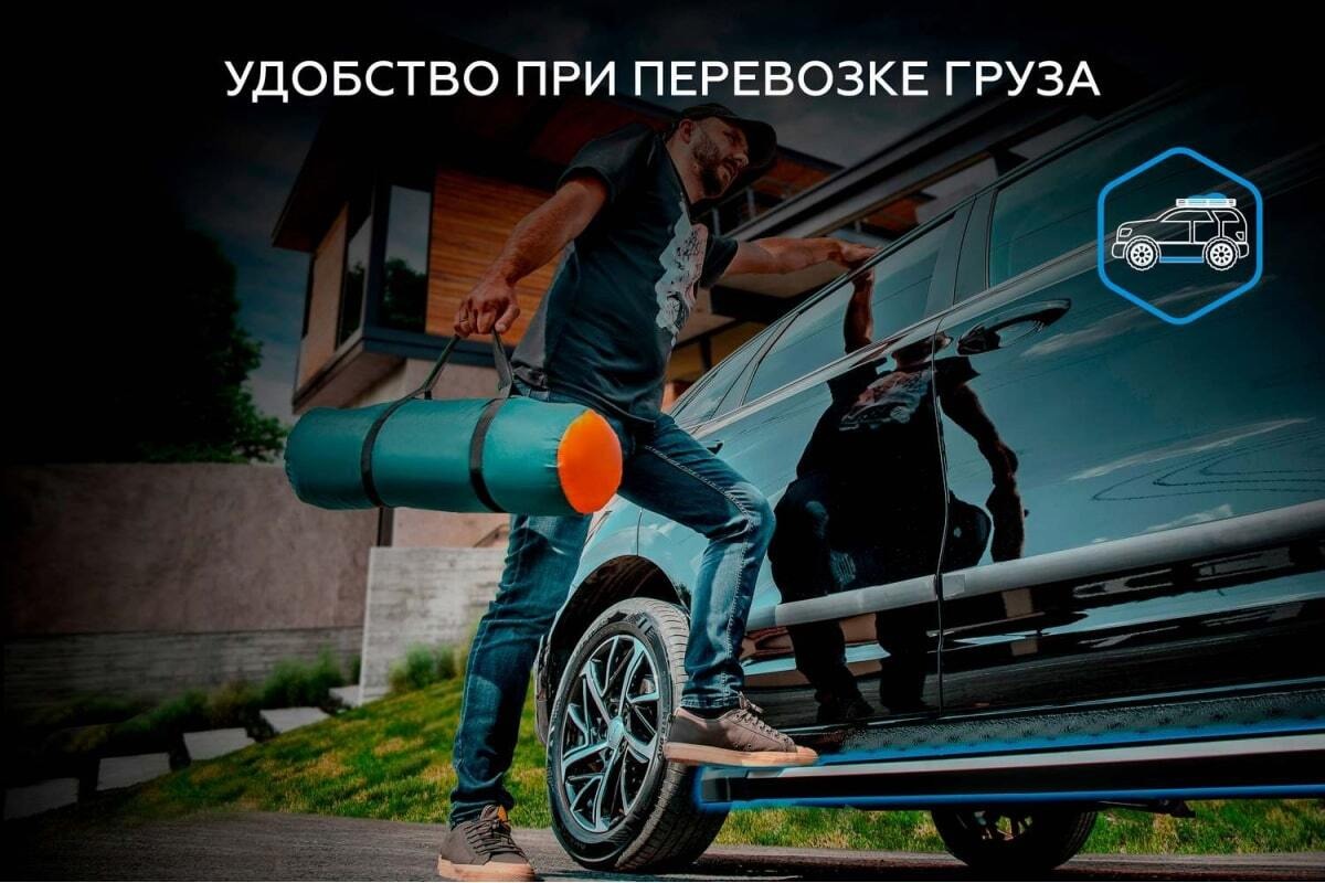 Порог-площадка Rival Black F173ALB c комплект крепежа для Chery Tiggo 4/ Tiggo 4 Pro (1 поколение) фото 5