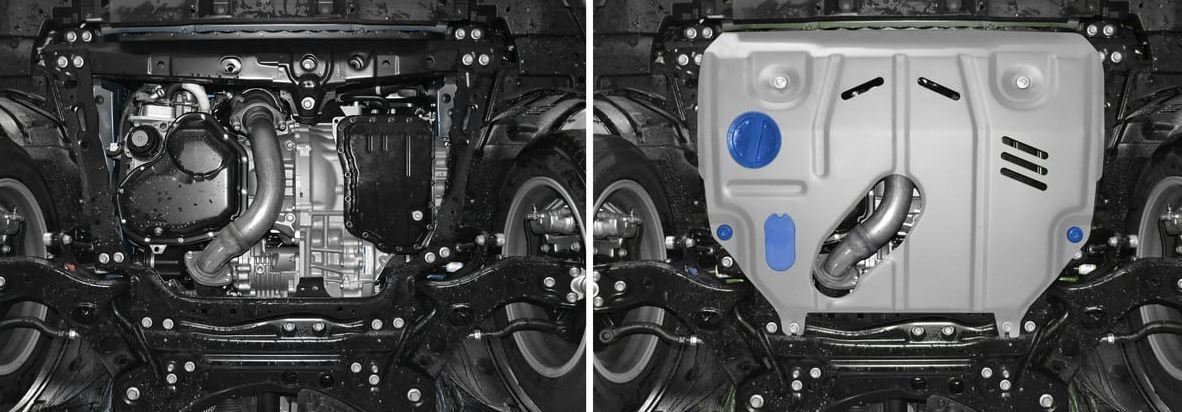 Защита алюминиевая Rival для картера и КПП на Lexus NX 200t/300 (Z10 ZGZ10/15) фото 3