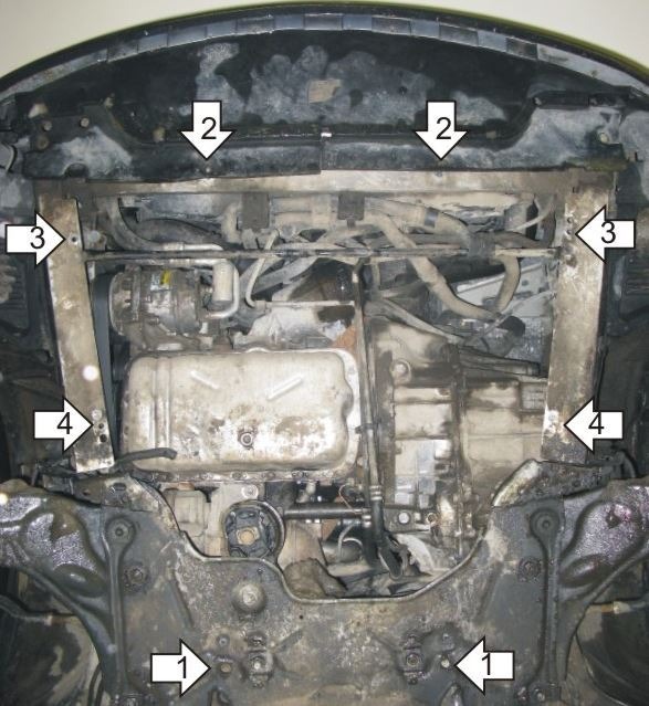 Защита стальная Мотодор для картера двигателя, КПП на Renault Espace фото 3
