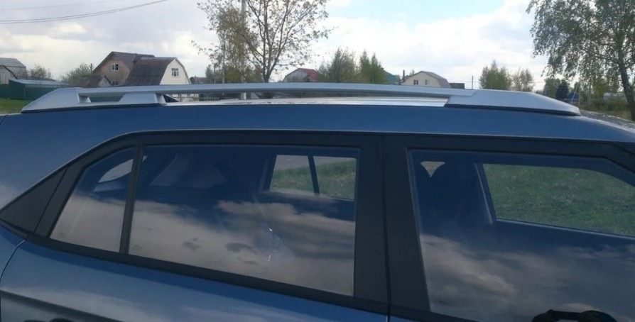 Рейлинги на крышу АПС серебристые для Hyundai Creta (SU2) фото 2