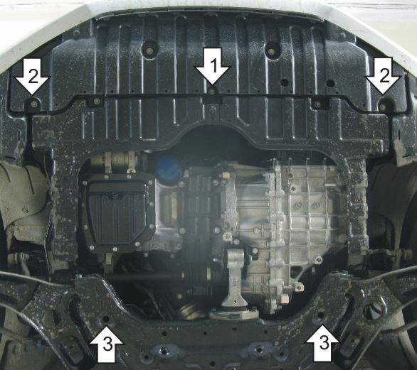 Защита стальная Мотодор для картера двигателя и КПП на KIA Cerato/ Elantra/Cee'd и Hyundai i30 фото 3