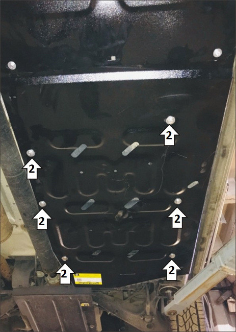 Защита стальная Мотодор для топливного бака на Volkswagen Multivan/Transporter/Caravelle T6.1 фото 4