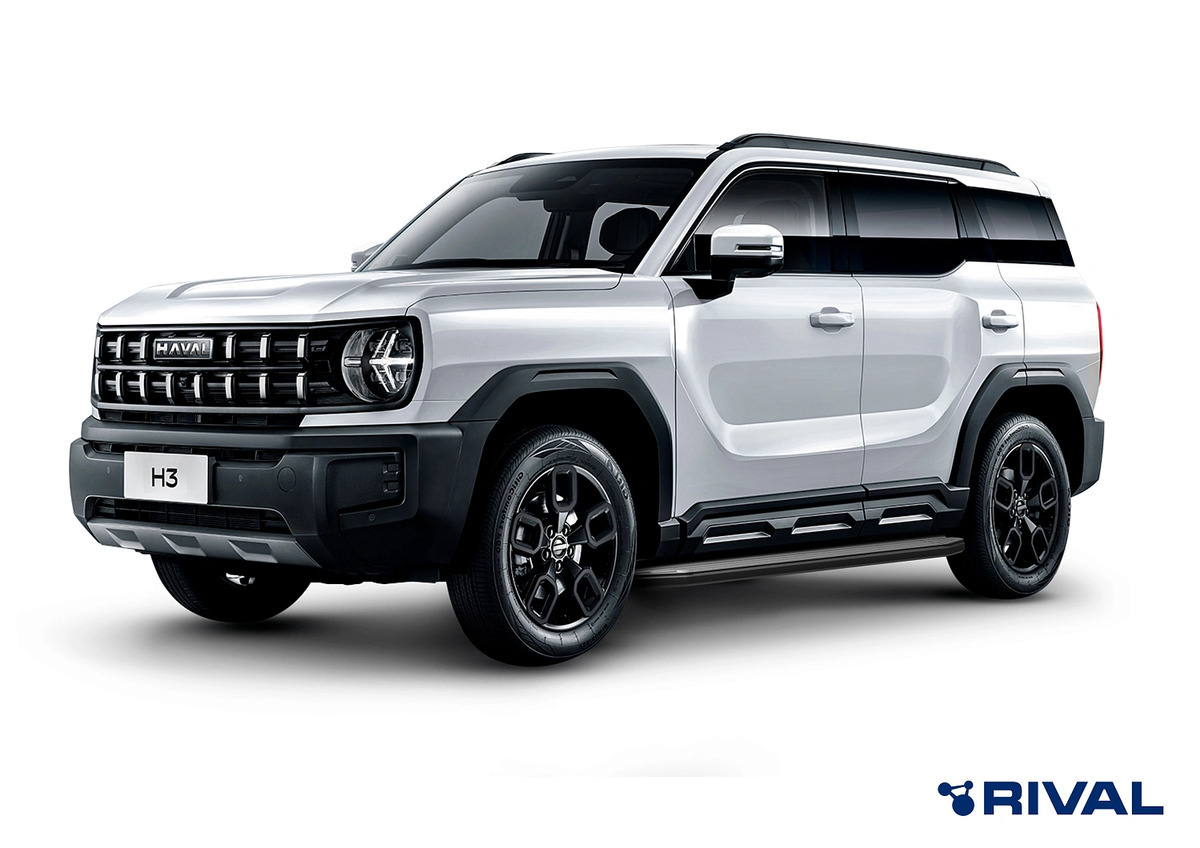 Порог-площадка Rival ​Premium-Black A180ALB c комплектом крепежа для Haval Jollion (1 поколение) и Haval H3 (1 поколение) фото 2