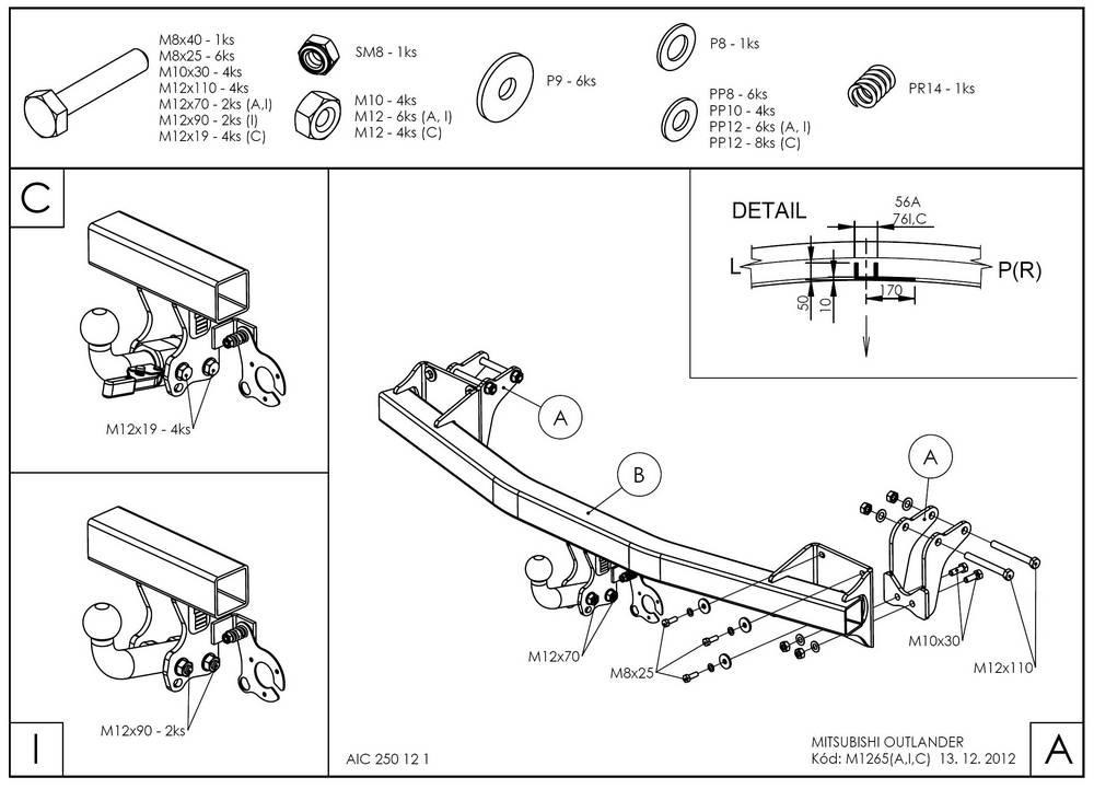 Фаркоп GALIA для Mitsubishi Outlander фото 2