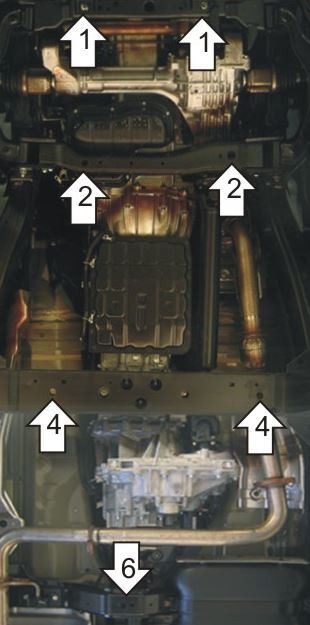 Защита стальная Мотодор для картера двигателя, КПП, РК на Nissan Pathfinder фото 2
