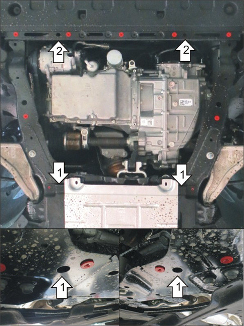 Защита алюминиевая Мотодор для картера двигателя, КПП на Ford Mondeo фото 3