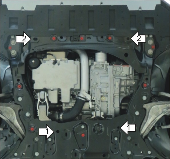 Защита алюминиевая Мотодор для картера двигателя и КПП на Volvo XC60/XC90 фото 3