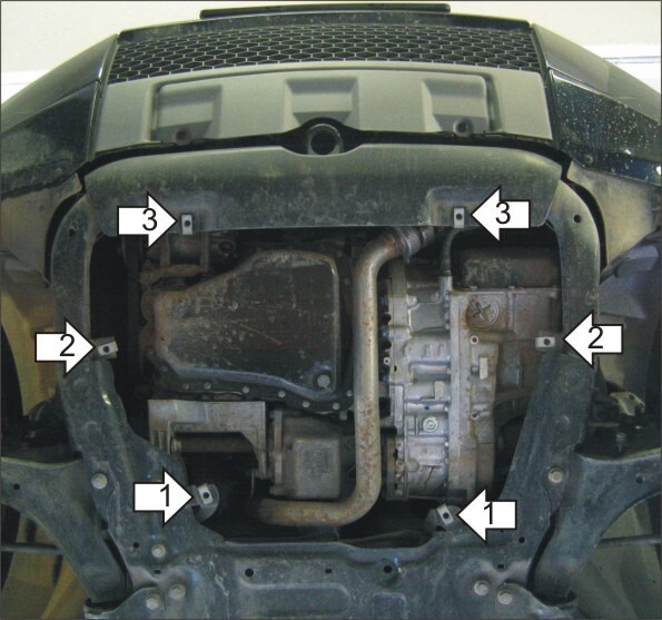 Защита алюминиевая Мотодор для картера двигателя, КПП на Land Rover Freelander II фото 3