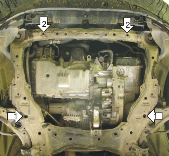 Защита стальная Мотодор для картера двигателя и КПП на Mazda CX-7 фото 2