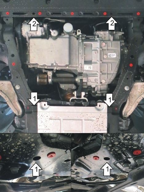 Защита стальная Мотодор для картера двигателя и КПП на Ford Mondeo фото 3