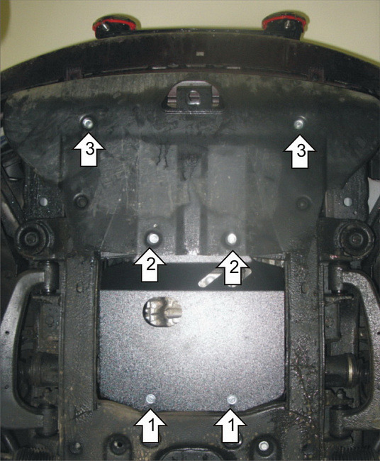 Защита стальная Мотодор для картера двигателя, переднего дифференциала, радиатора на Ssangyong Stavic фото 3