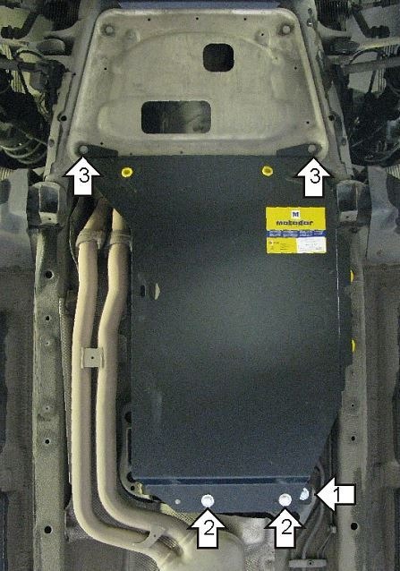 Защита стальная Мотодор для КПП на BMW X3 Е83 фото 2