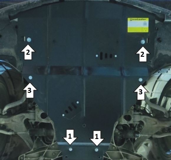 Защита стальная Мотодор для картера двигателя на Infiniti M56S фото 2