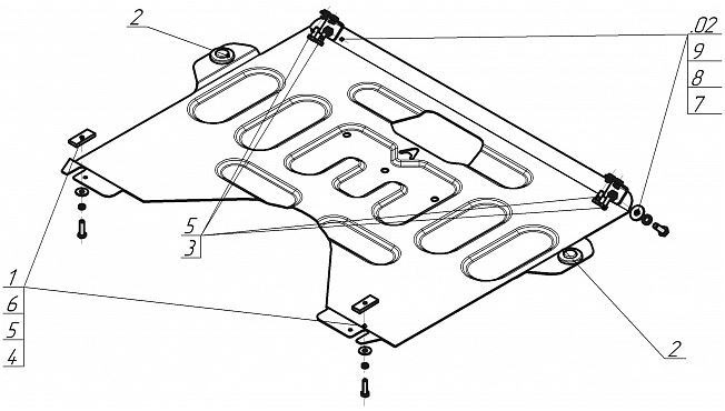 Защита АвтоСтандарт для картера двигателя, КПП для Nissan Teana (J32)/ (L33) фото 4