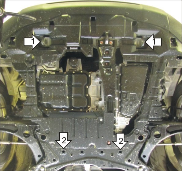 Защита стальная Мотодор для картера двигателя, КПП на Mitsubishi ASX Peugeot 4008 и Citroen C4 Aircross фото 3