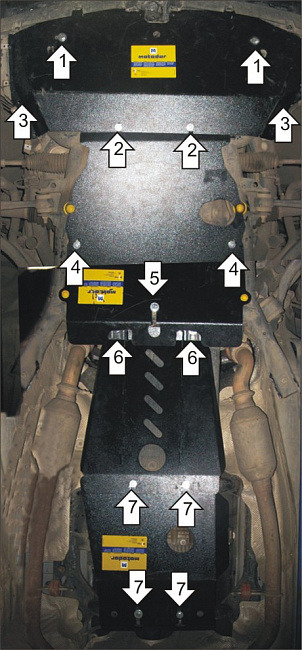 Защита алюминиевая Мотодор для картера двигателя, КПП, радиатора, РК на Land Rover Range Rover фото 5