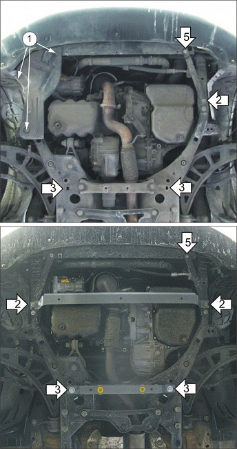 Защита алюминиевая Мотодор для картера двигателя, КПП на Mini Countryman фото 2