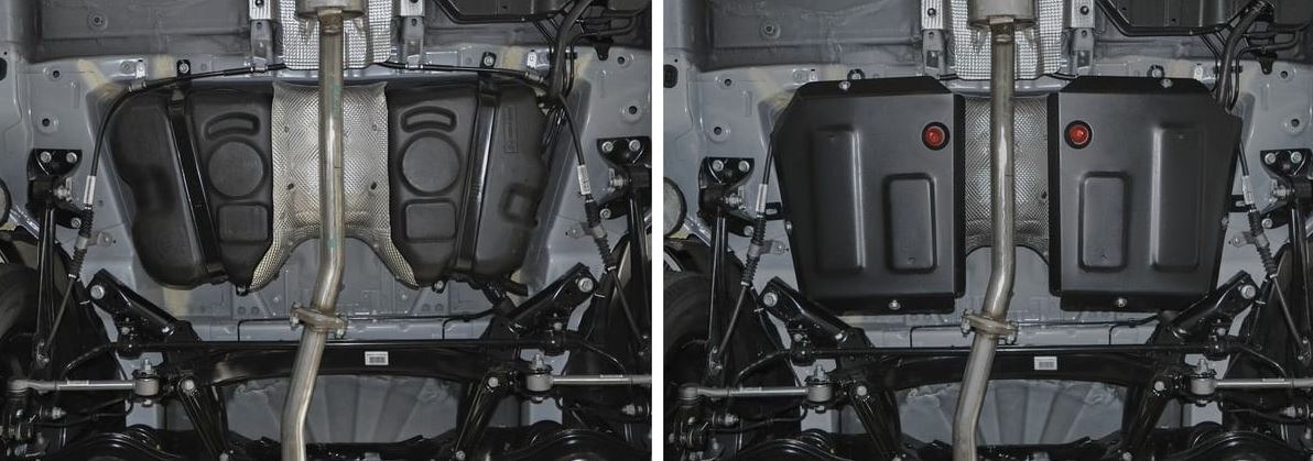 Защита стальная АвтоБроня для топливного бака на Geely Emgrand X7 (2 рестайлинг) фото 3