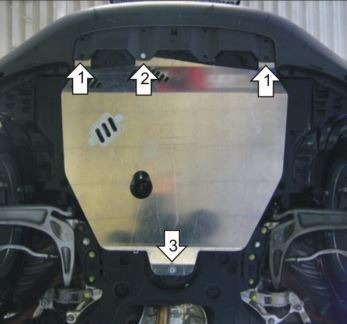 Защита алюминиевая Мотодор для картера двигателя на Honda Civic VIII