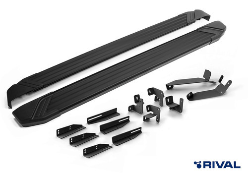 Порог-площадка Rival Black F193ALB c комплектом крепежа для Chery Tiggo 9 (2 поколение) Exeed RX (1 поколение)​ и Jaecoo J8 (1 поколение)​