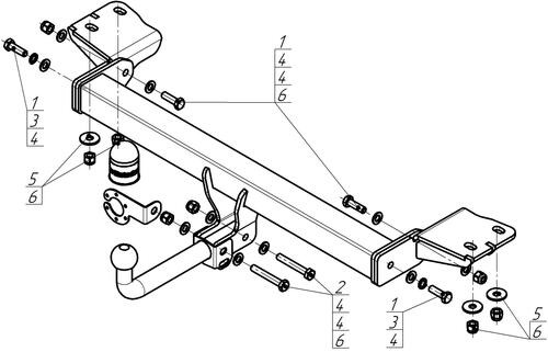 Фаркоп Motodor с оцинкованным шаром на Haval H7 (2 поколение)