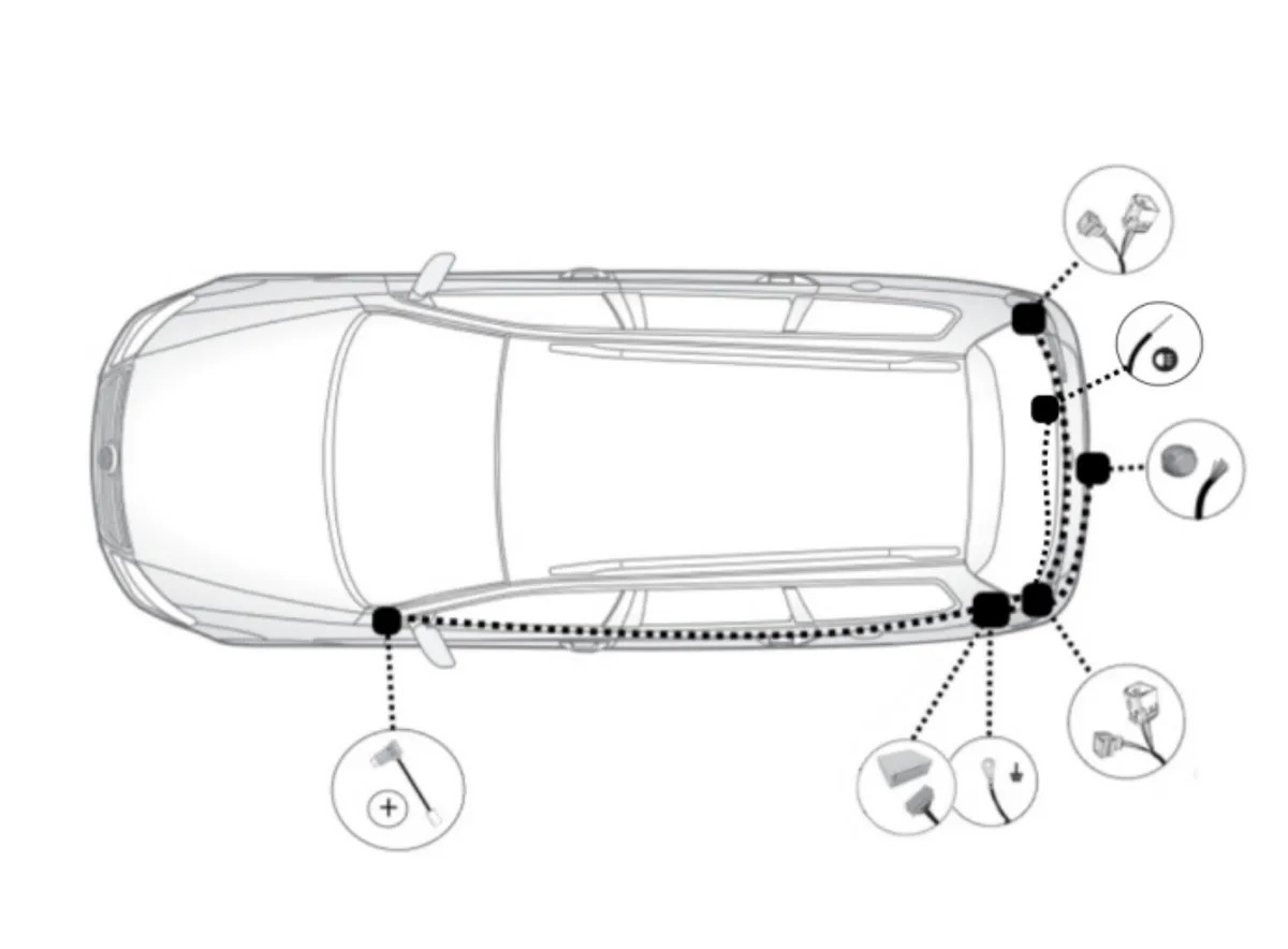 Штатная электрика фаркопа TowRus для Geely Tugella (FY11) и  Knewstar 001 (HPBA4)​ -7pin