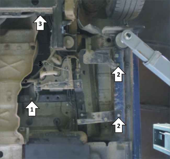 Защита алюминиевая Мотодор для предпускового подогревателя на Volkswagen Transporter/Caravelle/Multivan T5 и T6 фото 3